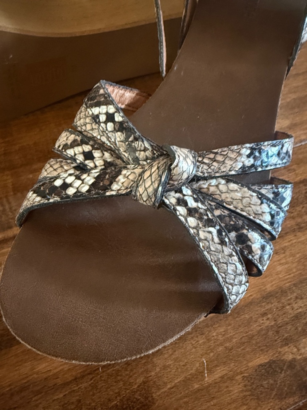Jeffrey Campbell Snake Print Platform Sandals wooden size 7 EUC - Picture 2 of 11